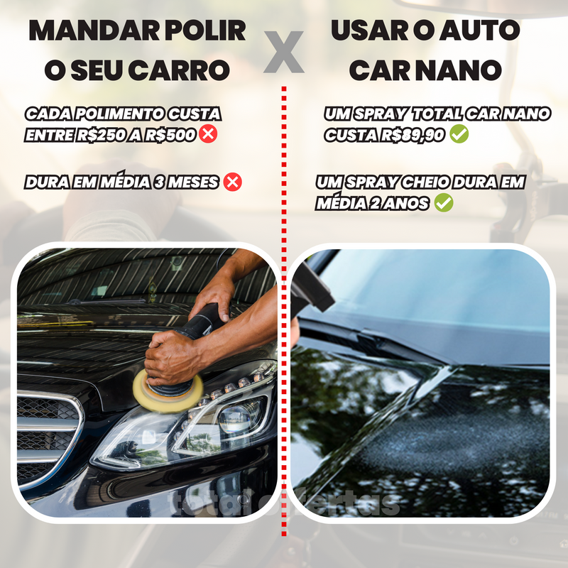 Auto Car Nano® - Spray de Nano Revestimento Cristalizador Para Carros 120ml [50%OFF NA SEGUNDA UNIDADE]