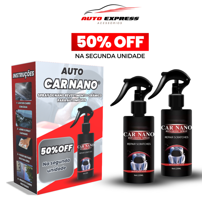 Auto Car Nano® - Spray de Nano Revestimento Cristalizador Para Carros 120ml [50%OFF NA SEGUNDA UNIDADE]